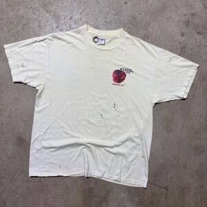 Vintage 90s Hanes Apple Schmidts Pub Maryland Orchard‎ Stained Distressed XL